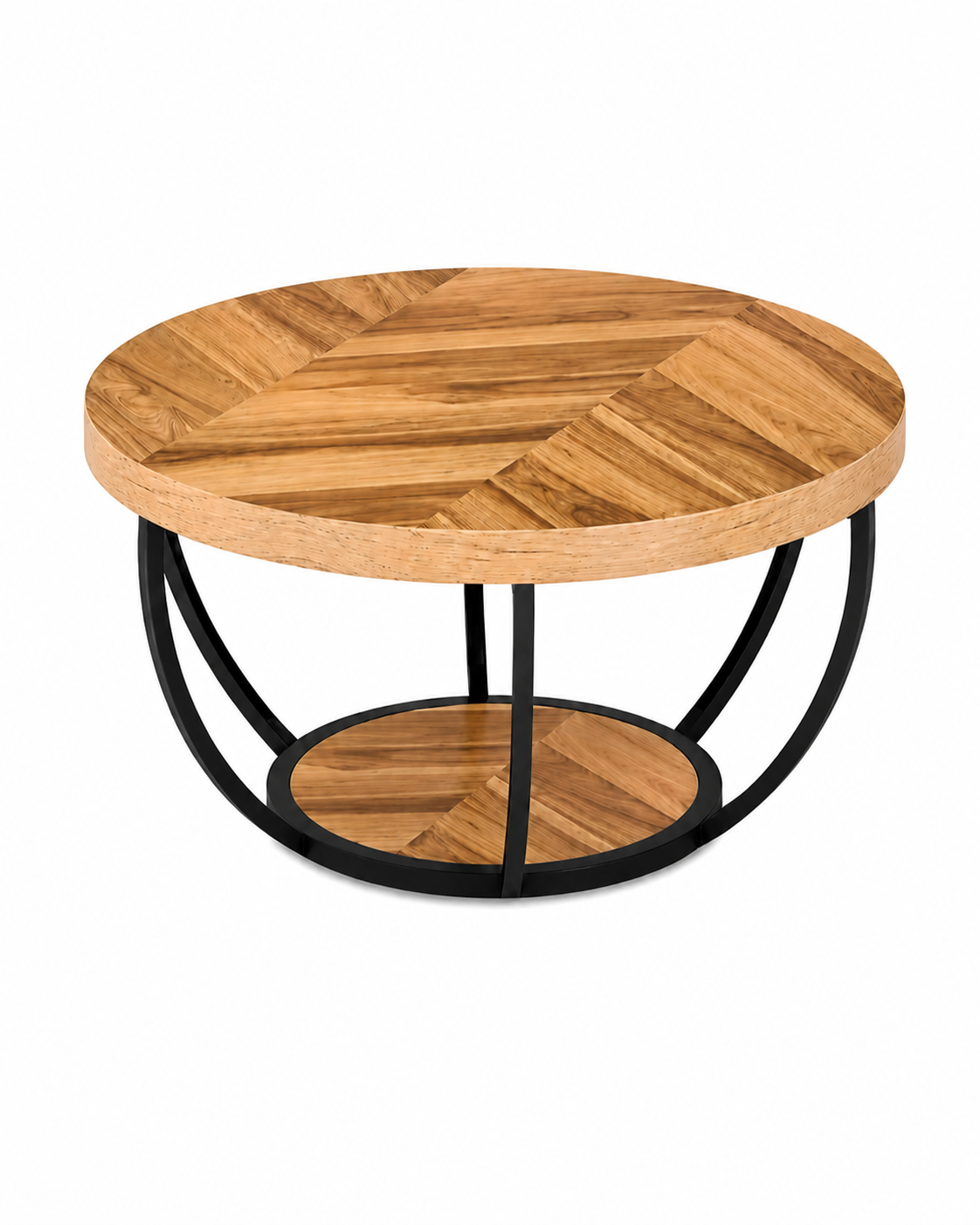 Table basse ronde en bois rustique | Soren