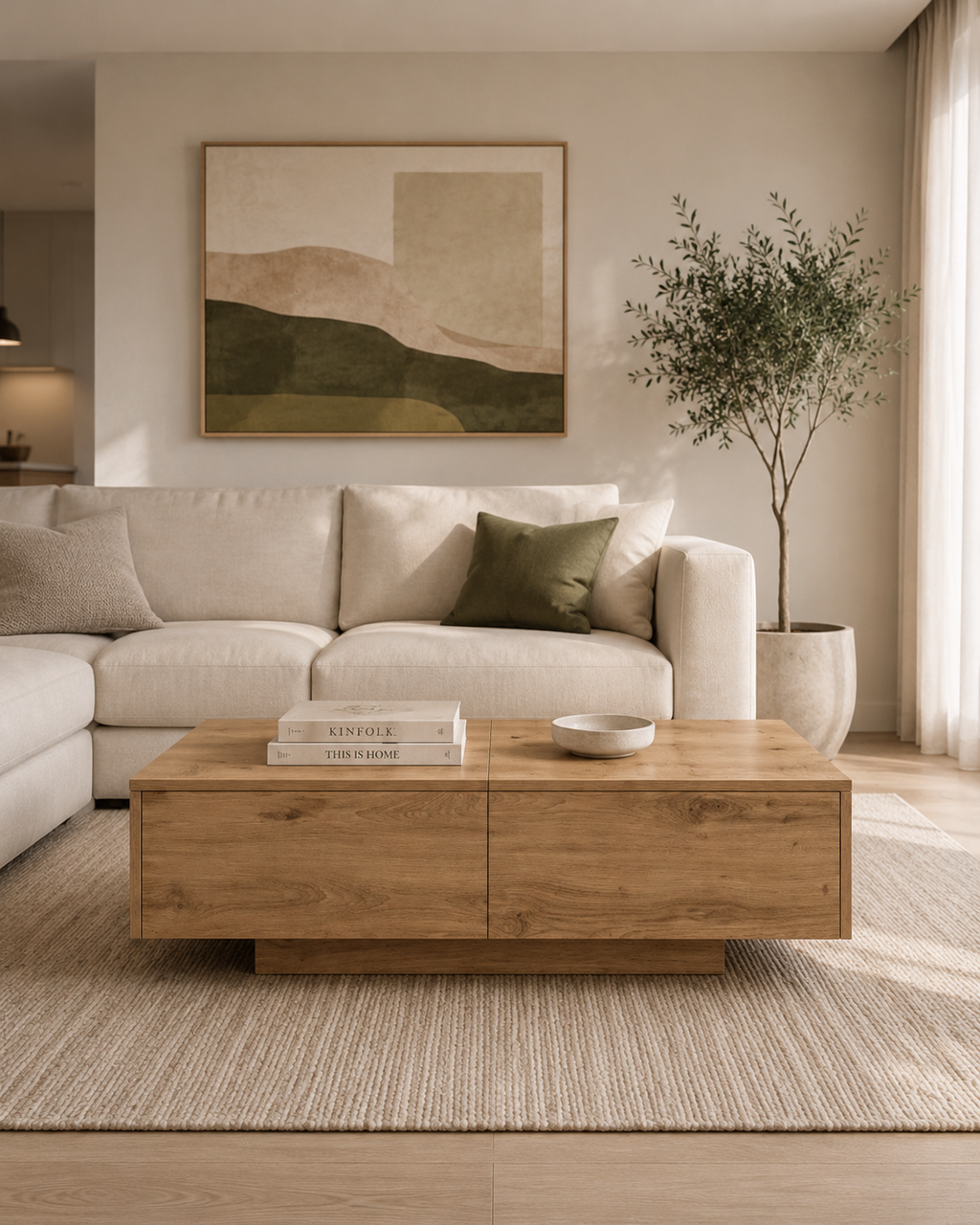 Table basse en chêne avec rangement | Orel