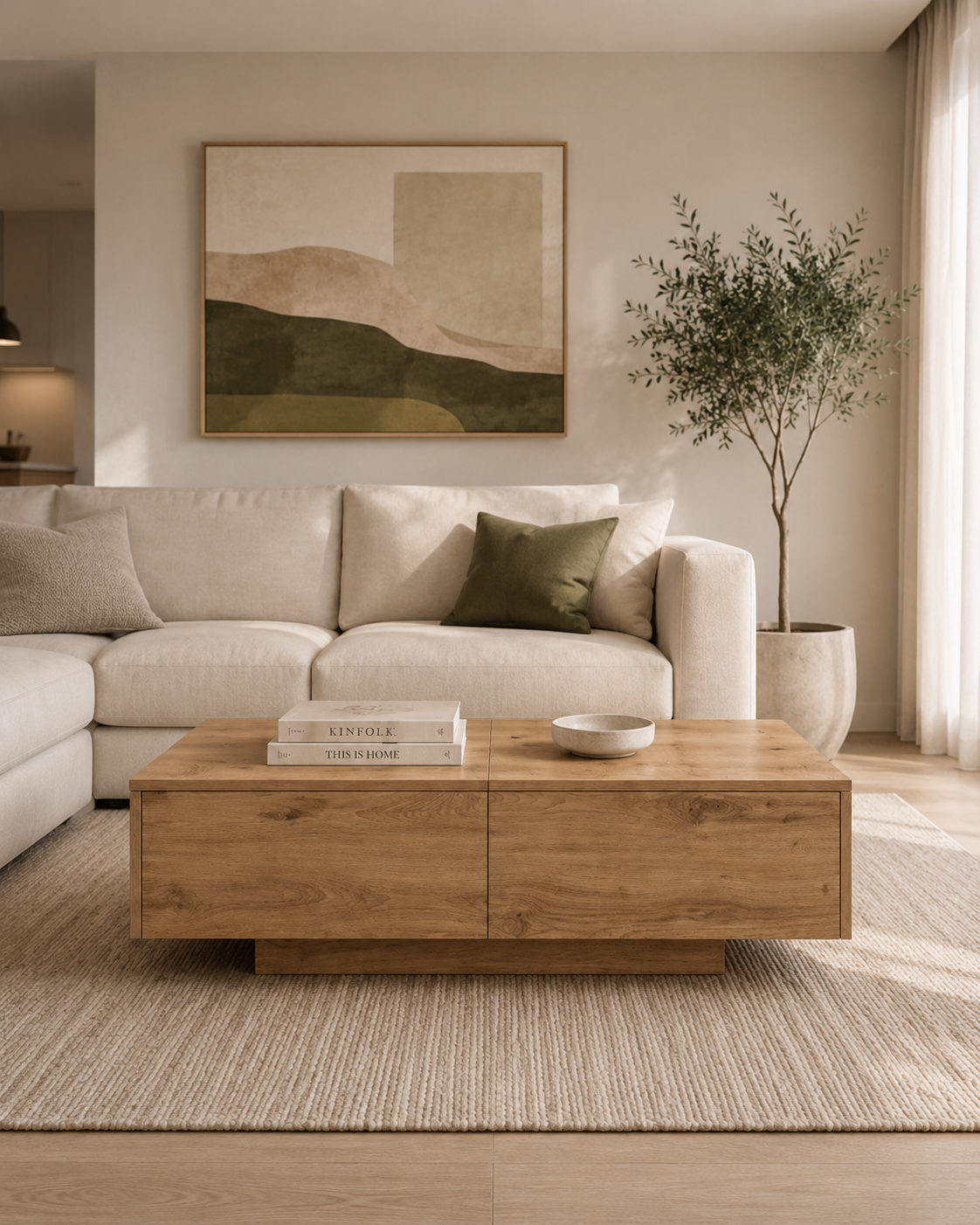 Table basse en chêne avec rangement | Orel