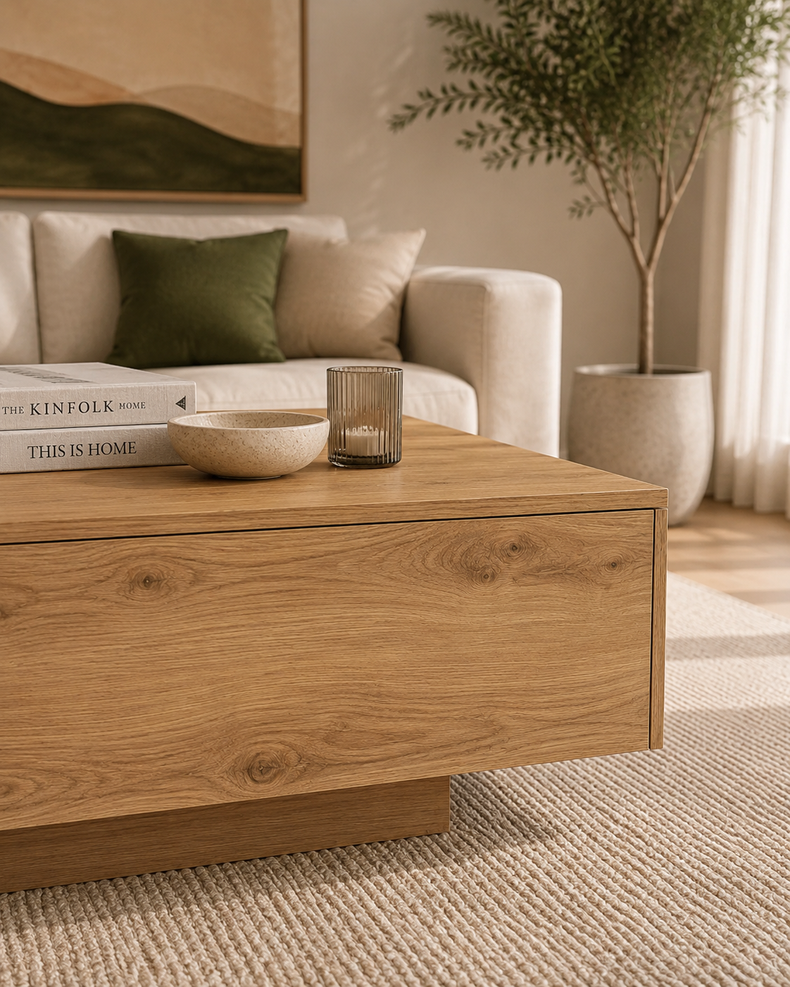 Table basse en chêne avec rangement | Orel