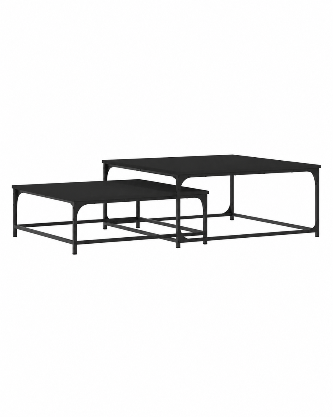 Table basse noire gigogne industrielle | Elvan