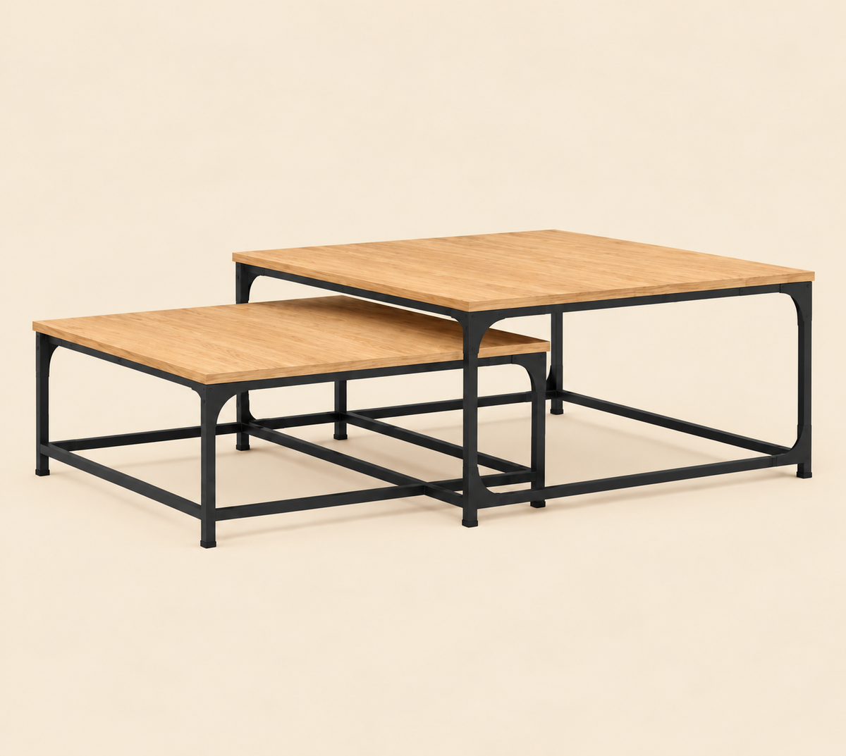 Table basse gigogne chêne sonoma | Nexo