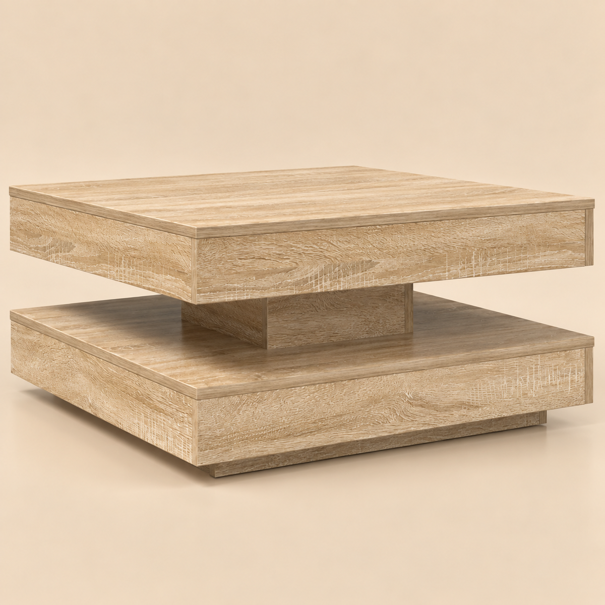Table basse rotative en chêne sonoma | Solen