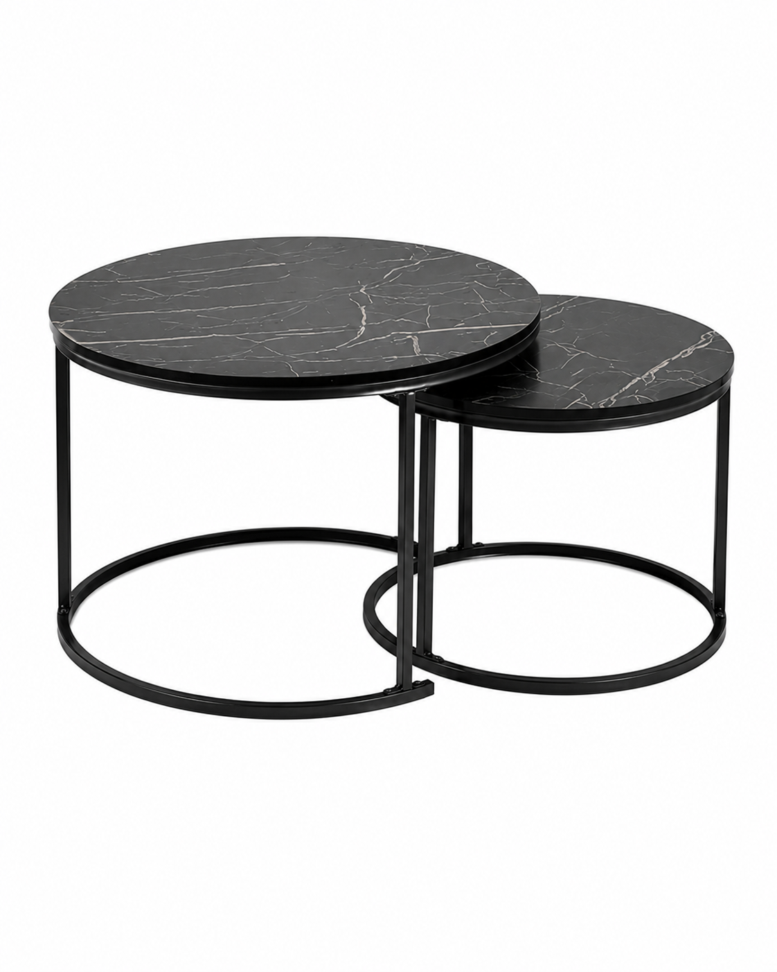 Table basse gigogne en marbre noir | Kaoren