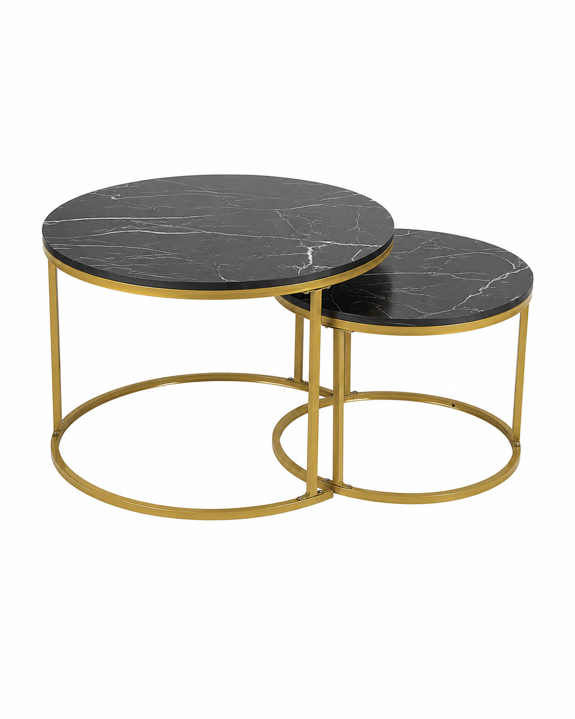 Table basse gigogne en marbre noir | Vaelor