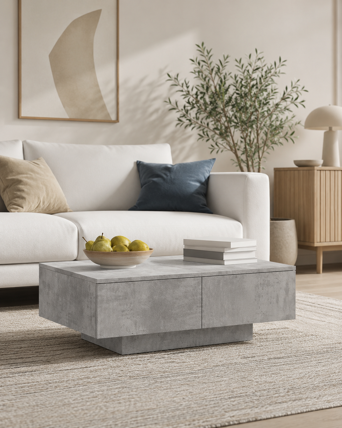 Table basse moderne effet béton | Varek