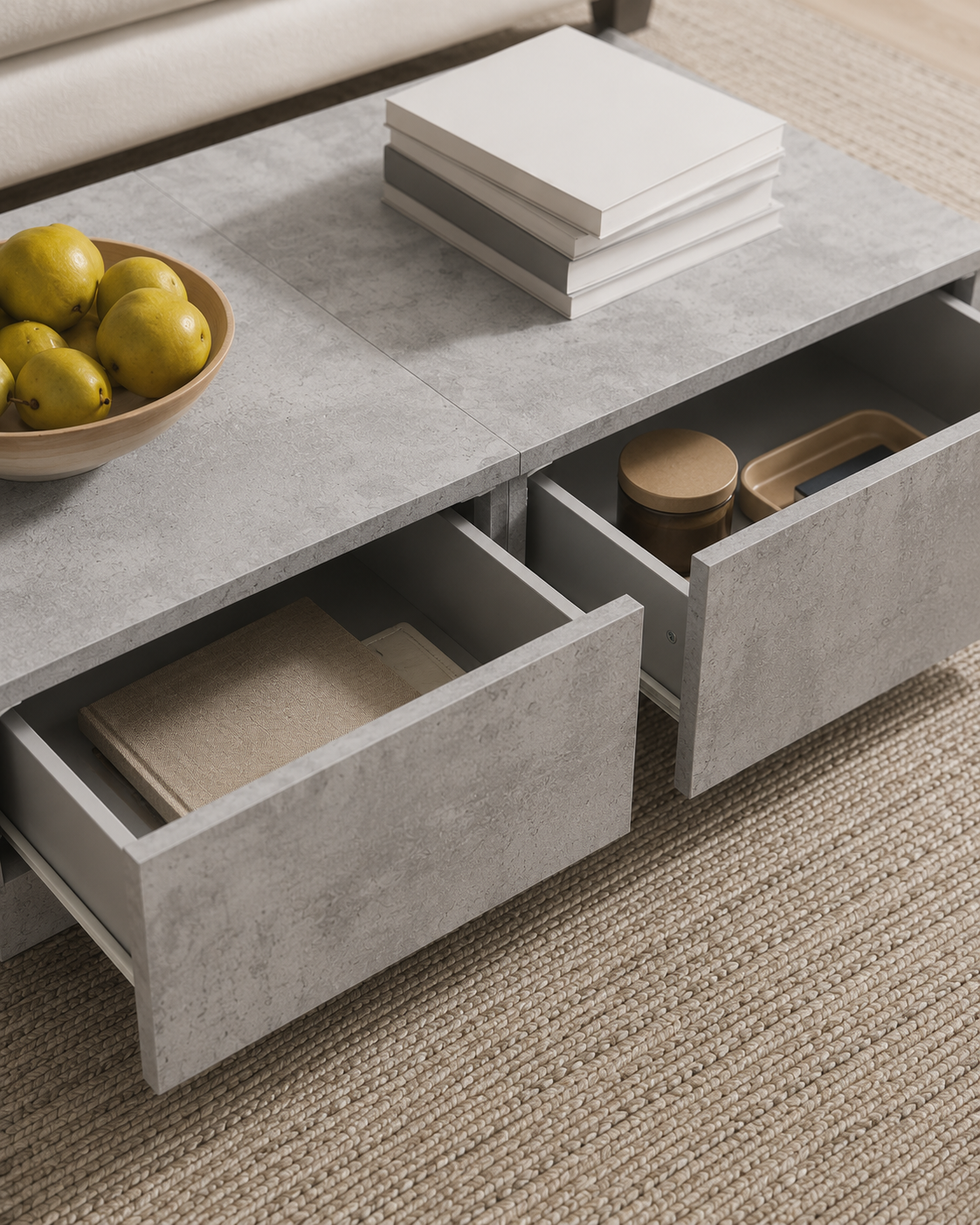 Table basse moderne effet béton | Varek