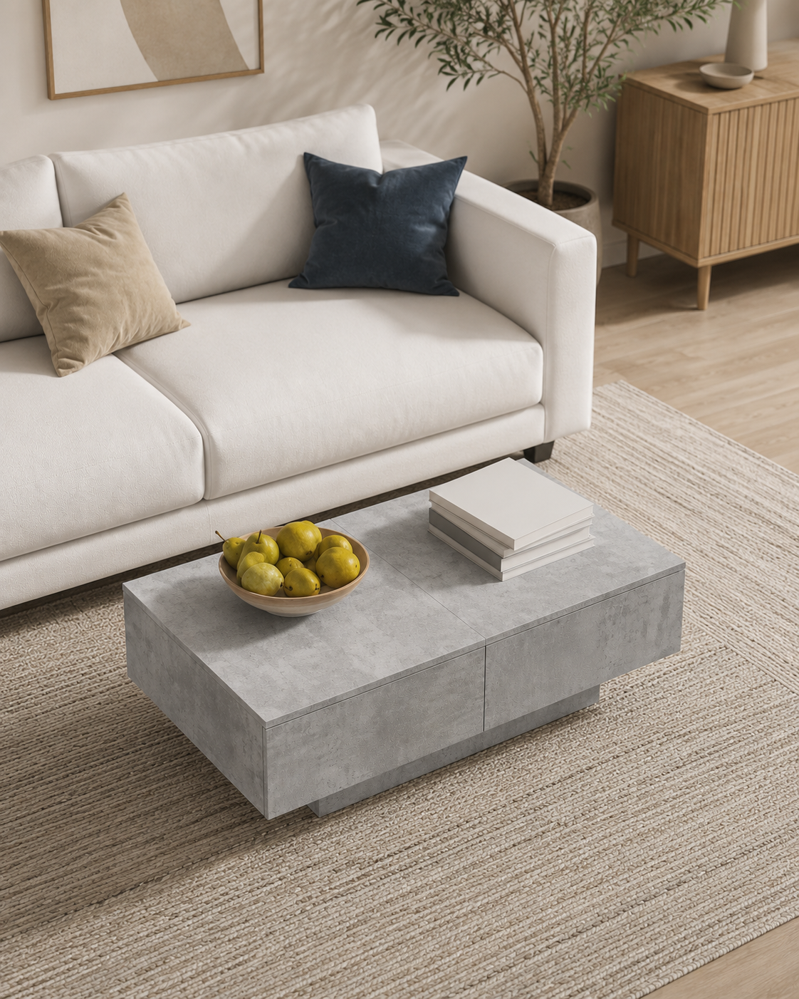 Table basse moderne effet béton | Varek