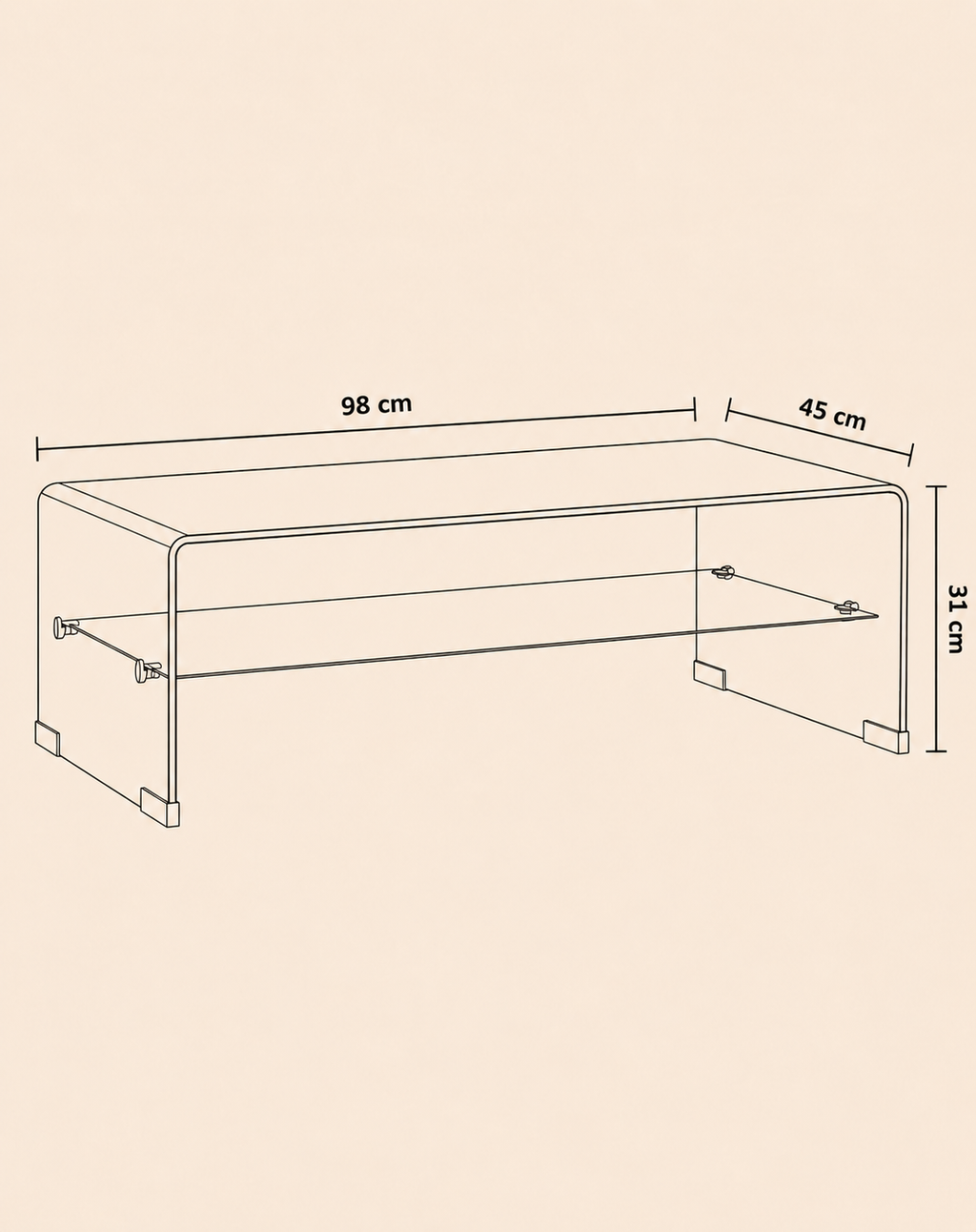 Table basse moderne en verre trempé | Elio