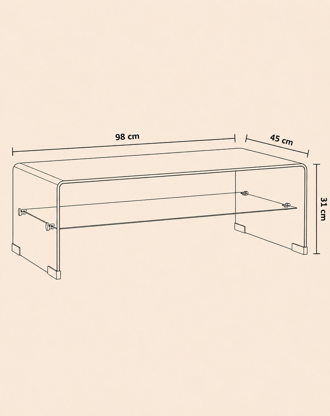 Table basse moderne en verre trempé | Elio
