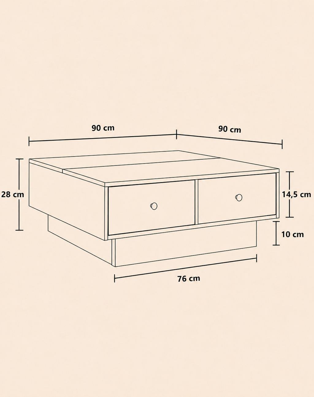 Table basse en chêne avec rangement | Selyn
