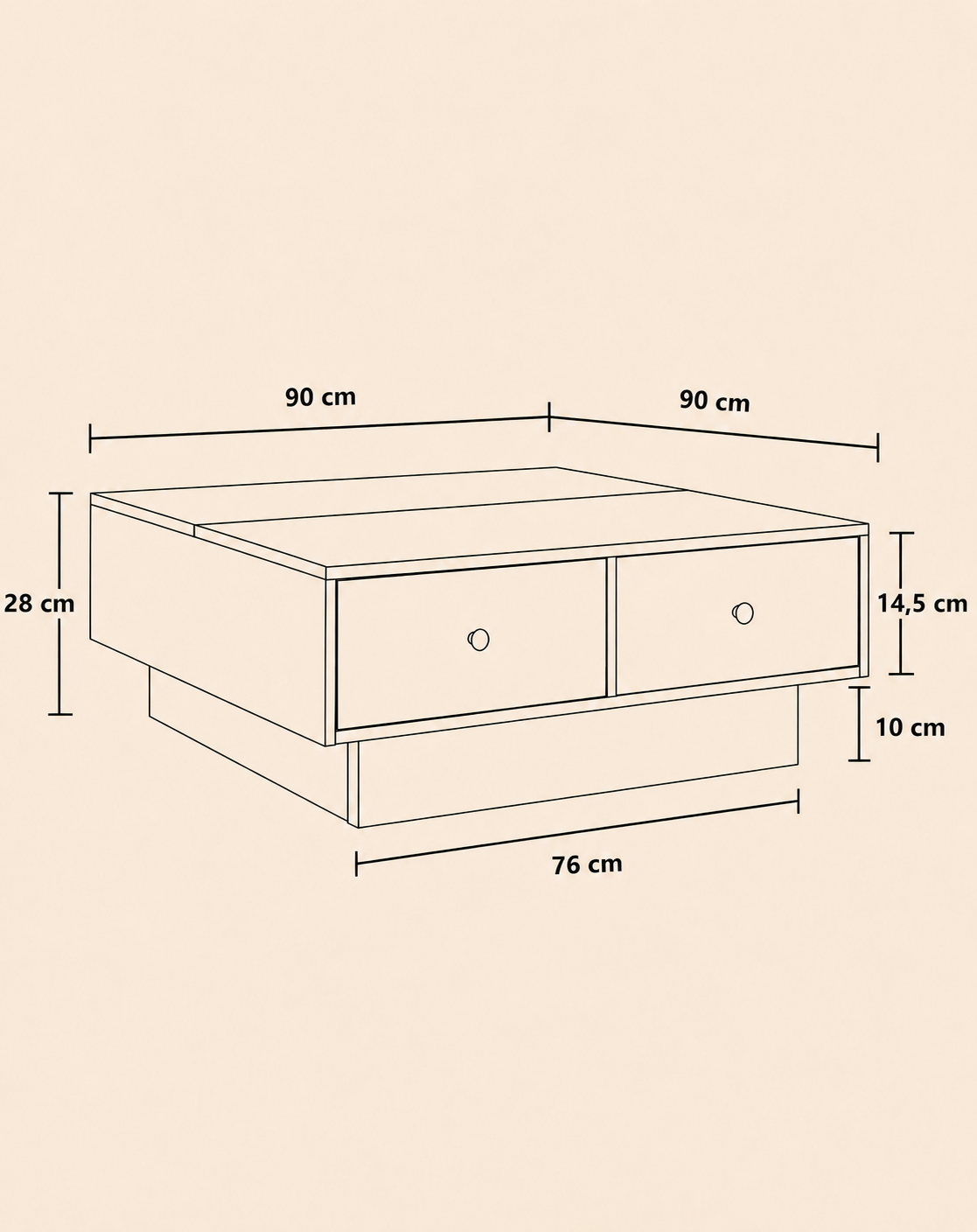 Table basse en chêne avec rangement | Selyn