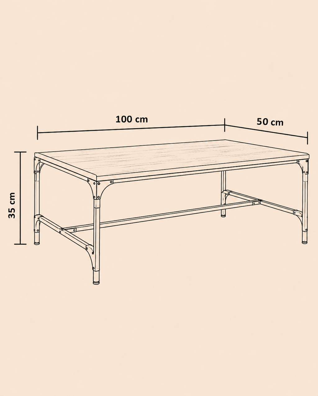 Table basse de salon en bois antique | Norel