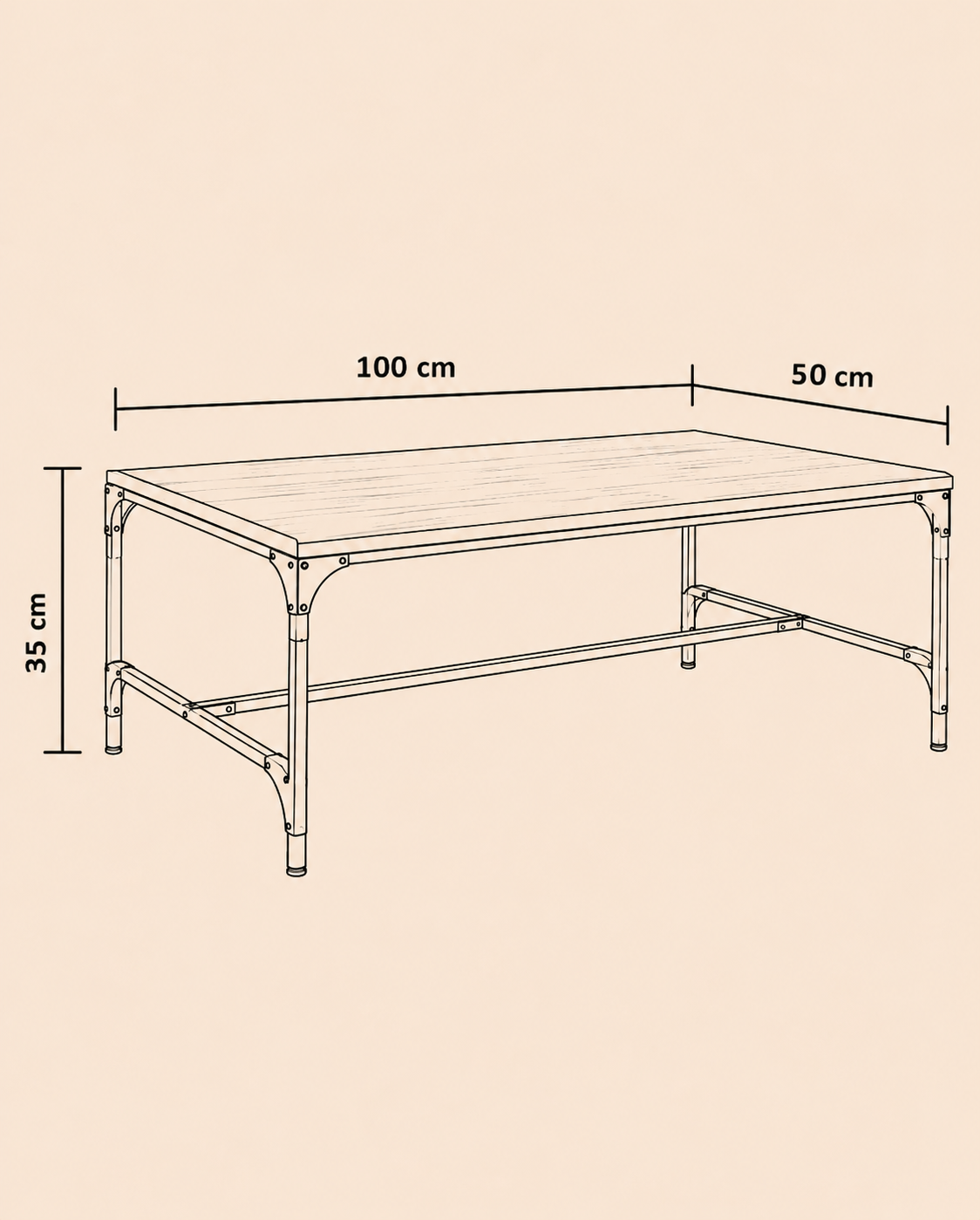 Table basse de salon en bois antique | Norel