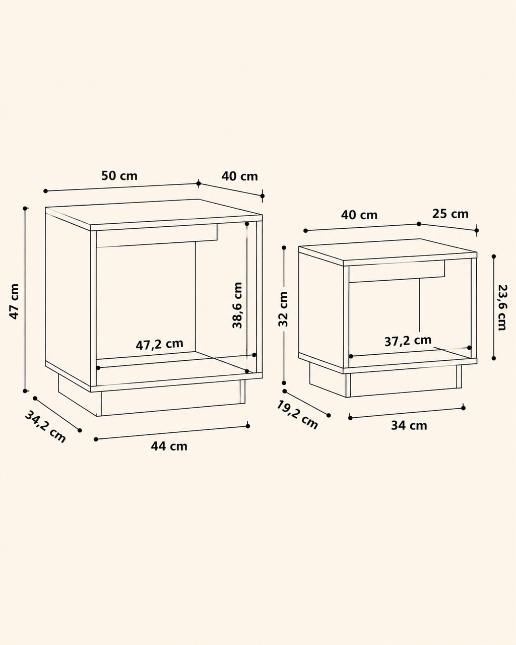 Table basse gigogne en bois massif | Nova
