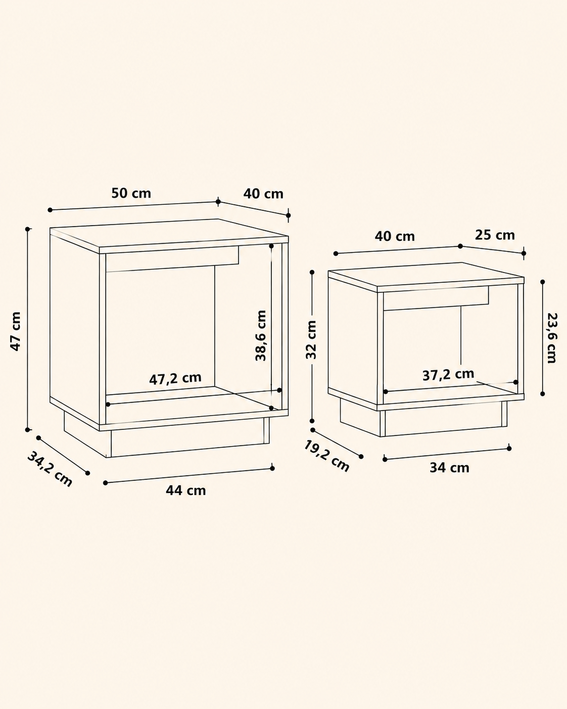 Table basse gigogne en bois massif | Nova
