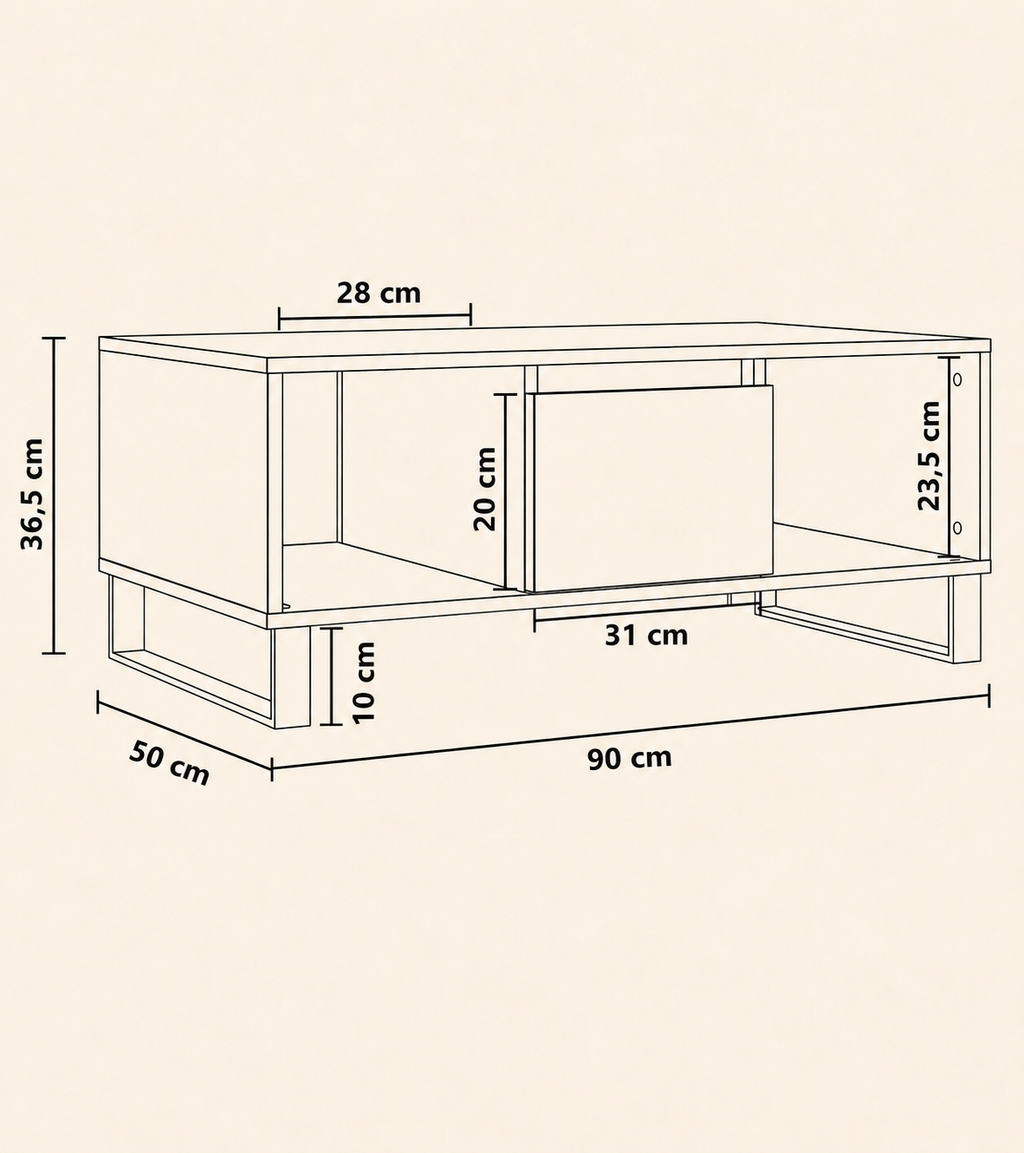 Table basse blanche avec rangement | Kaelan
