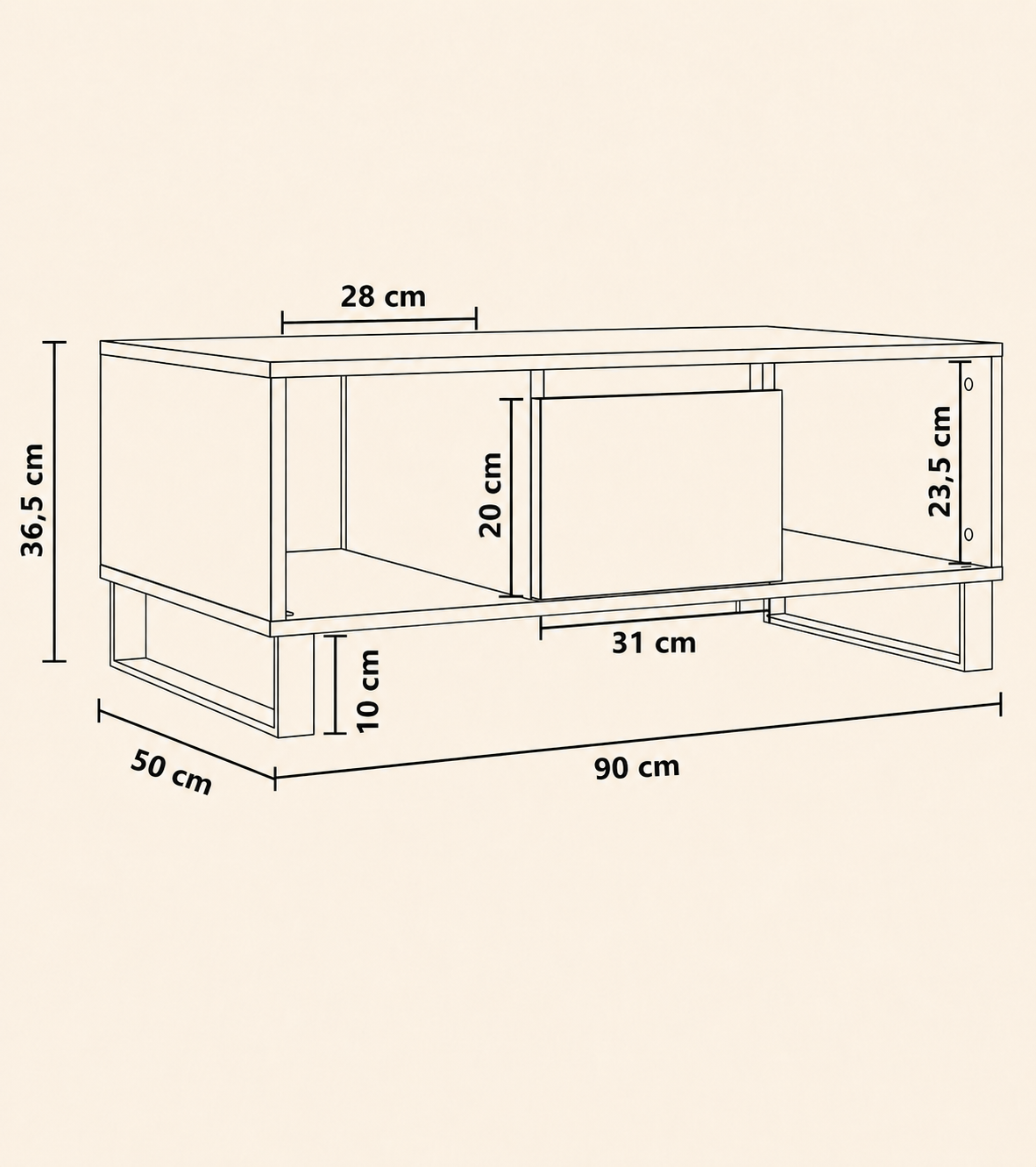Table basse blanche avec rangement | Kaelan