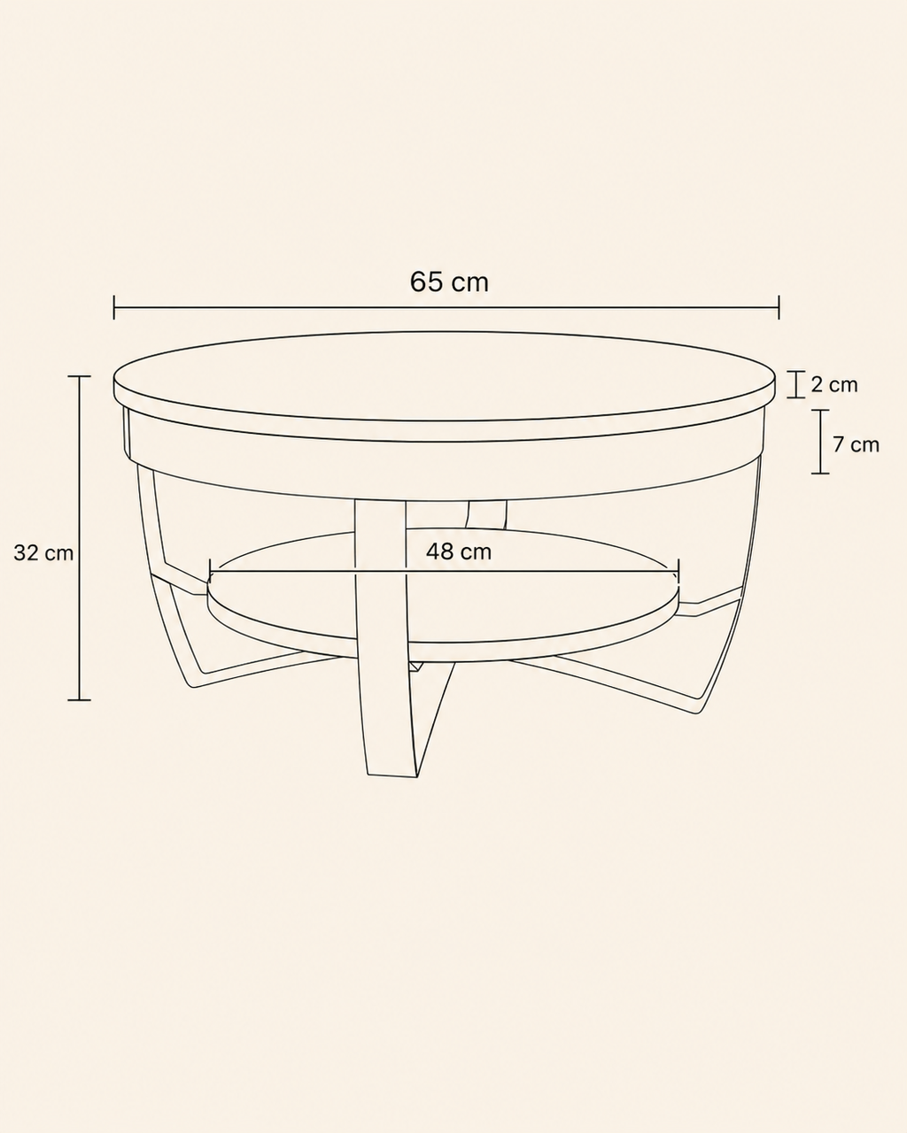 Table basse ronde en bois de manguier | Aria