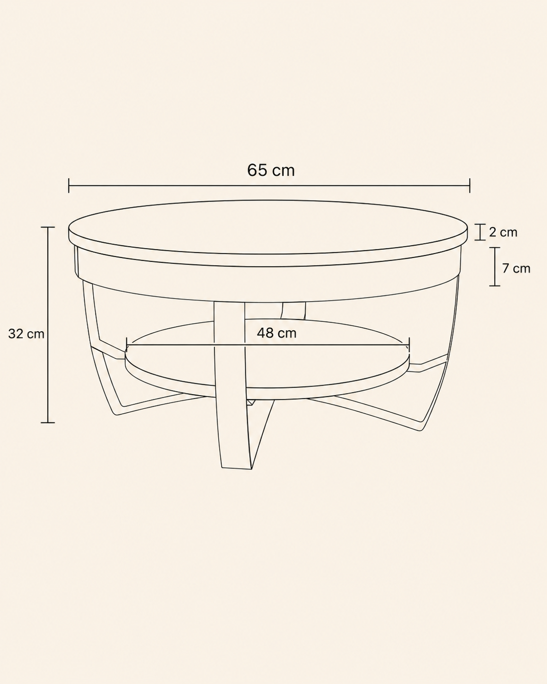 Table basse ronde en bois de manguier | Aria