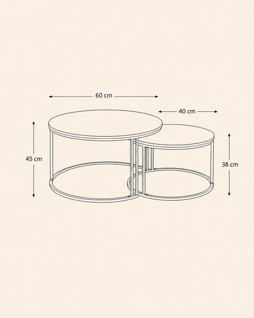 Table basse gigogne en marbre noir | Vaelor