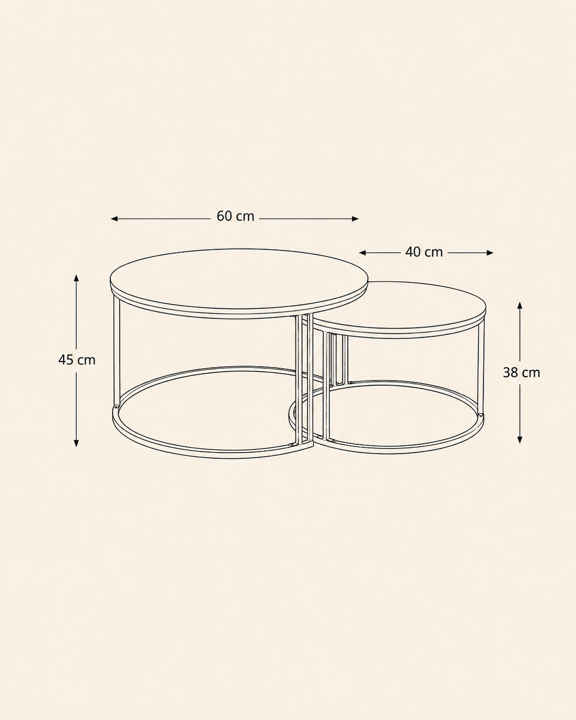 Table basse gigogne en marbre noir | Vaelor