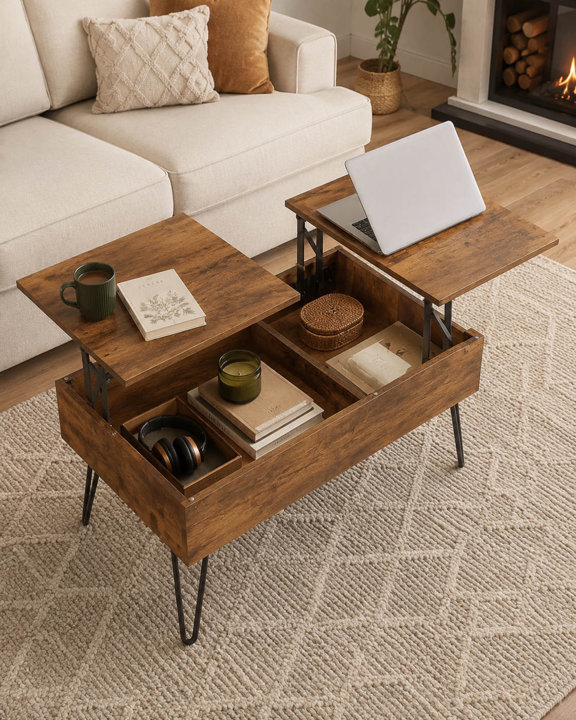 Table basse relevable à double plateau | Orion
