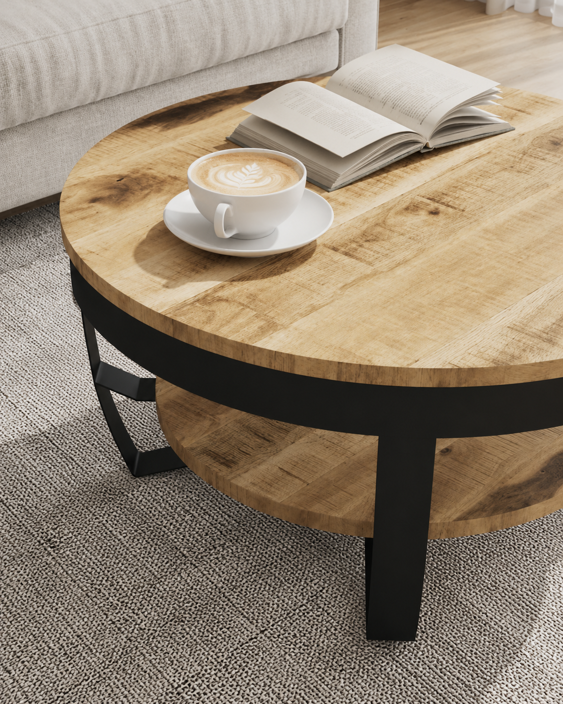 Table basse ronde en bois de manguier | Aria