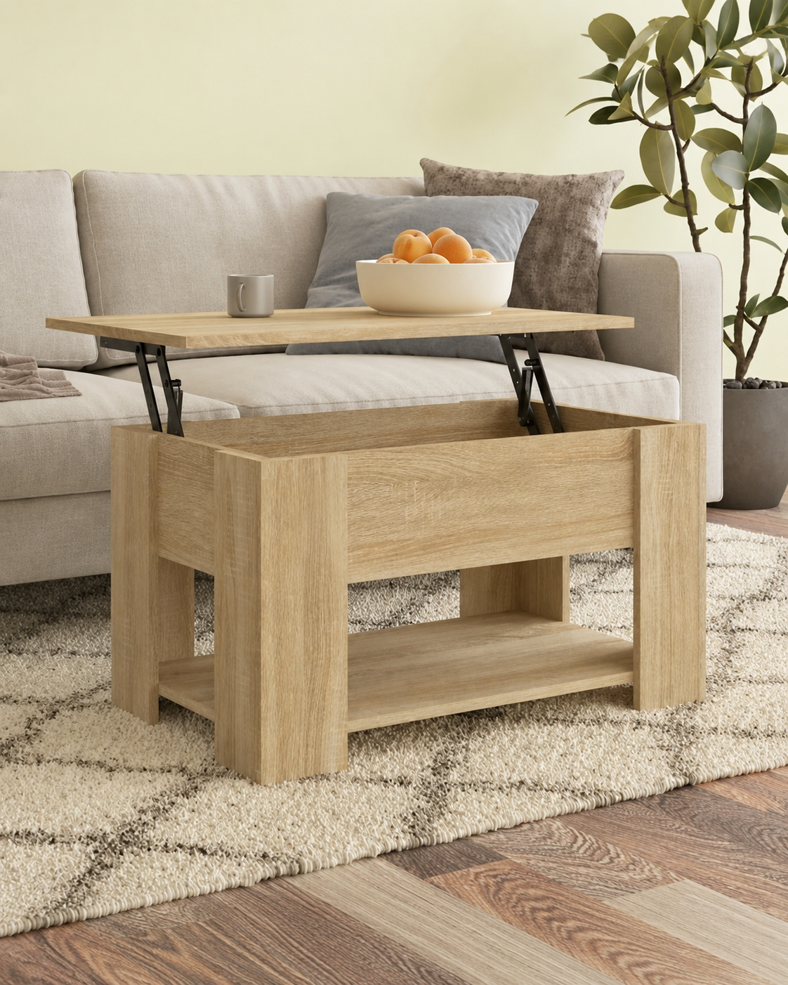 Table basse relevable avec rangement | Taren