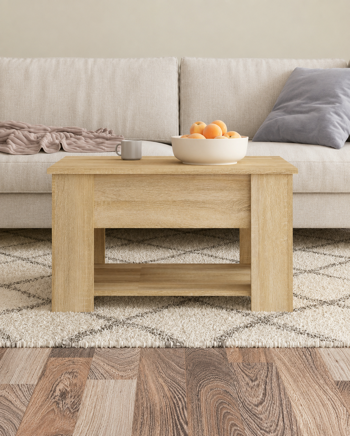 Table basse relevable avec rangement | Taren
