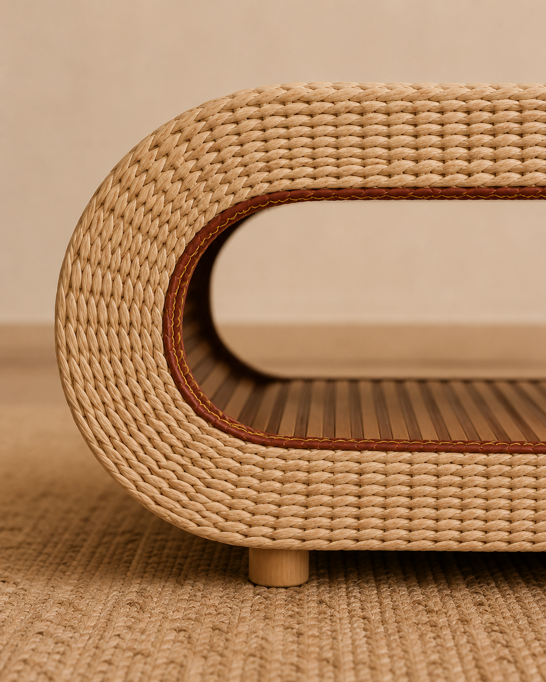 Table basse japandi & japonaise en rotin | Rovena