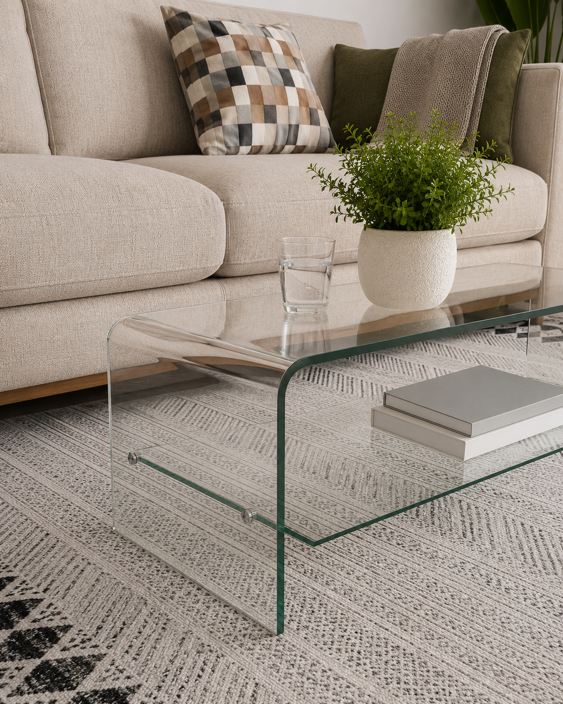 Table basse moderne en verre trempé | Elio