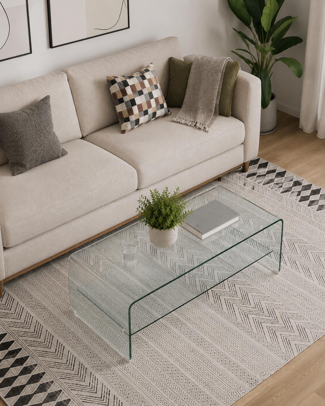 Table basse moderne en verre trempé | Elio