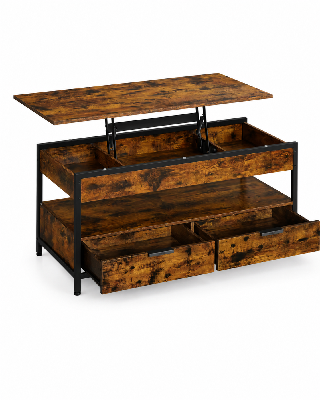 Table basse relevable en bois rustique | Atlas