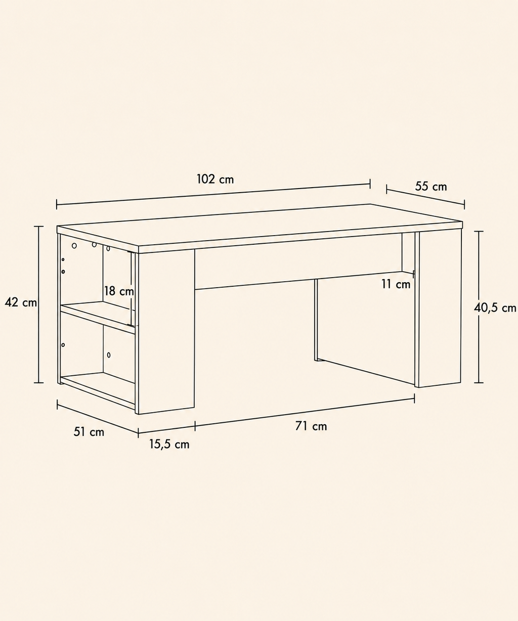 Table basse avec étagères en bois | Veyor