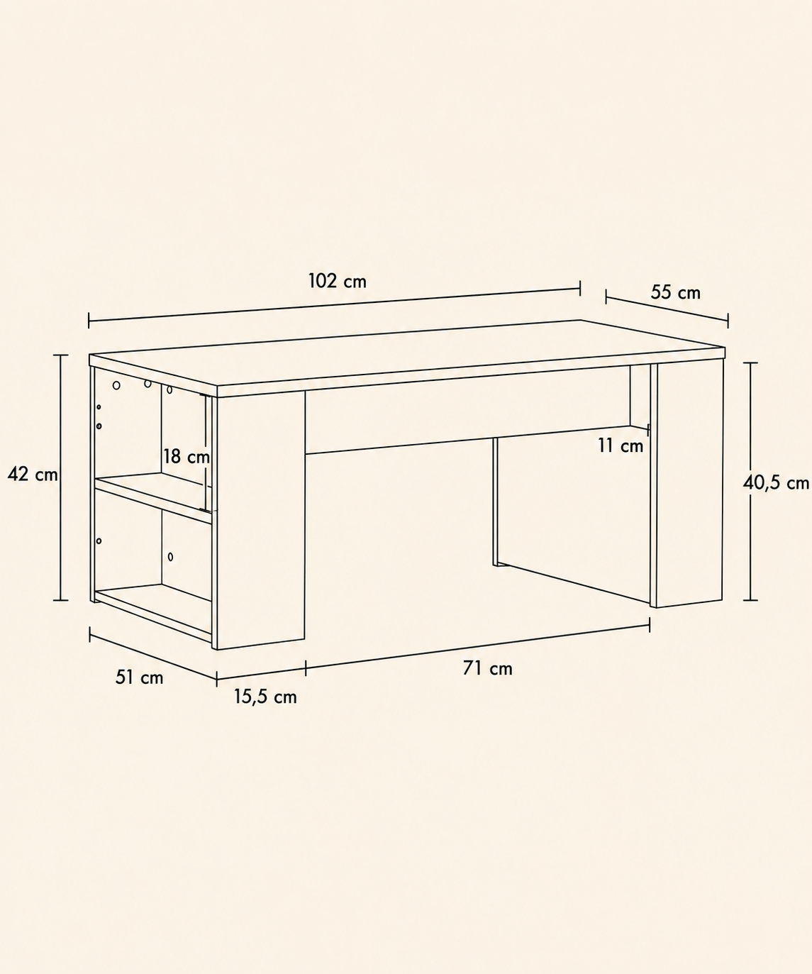 Table basse avec étagères en bois | Veyor