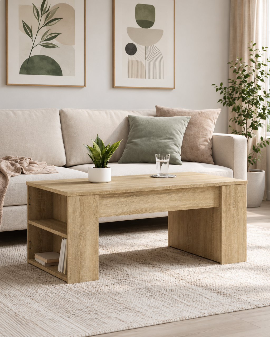 Table basse avec étagères en bois | Veyor