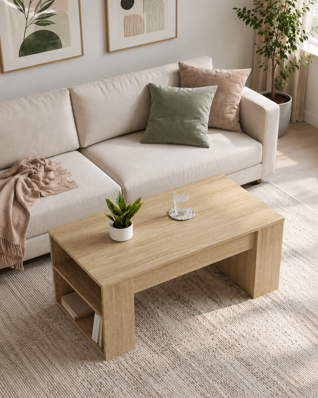 Table basse avec étagères en bois | Veyor