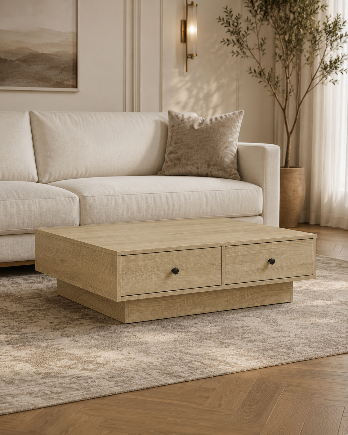 Table basse en chêne avec rangement | Selyn