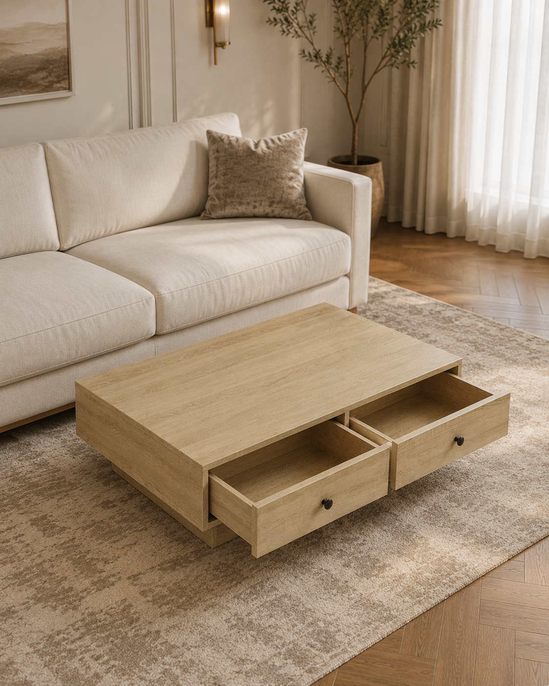 Table basse en chêne avec rangement | Selyn